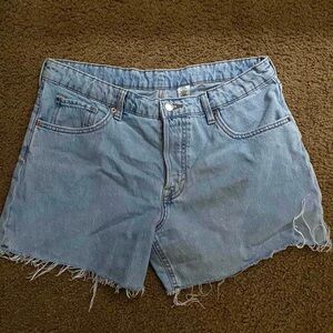 H&M Baggy Shorts With Raw Hem